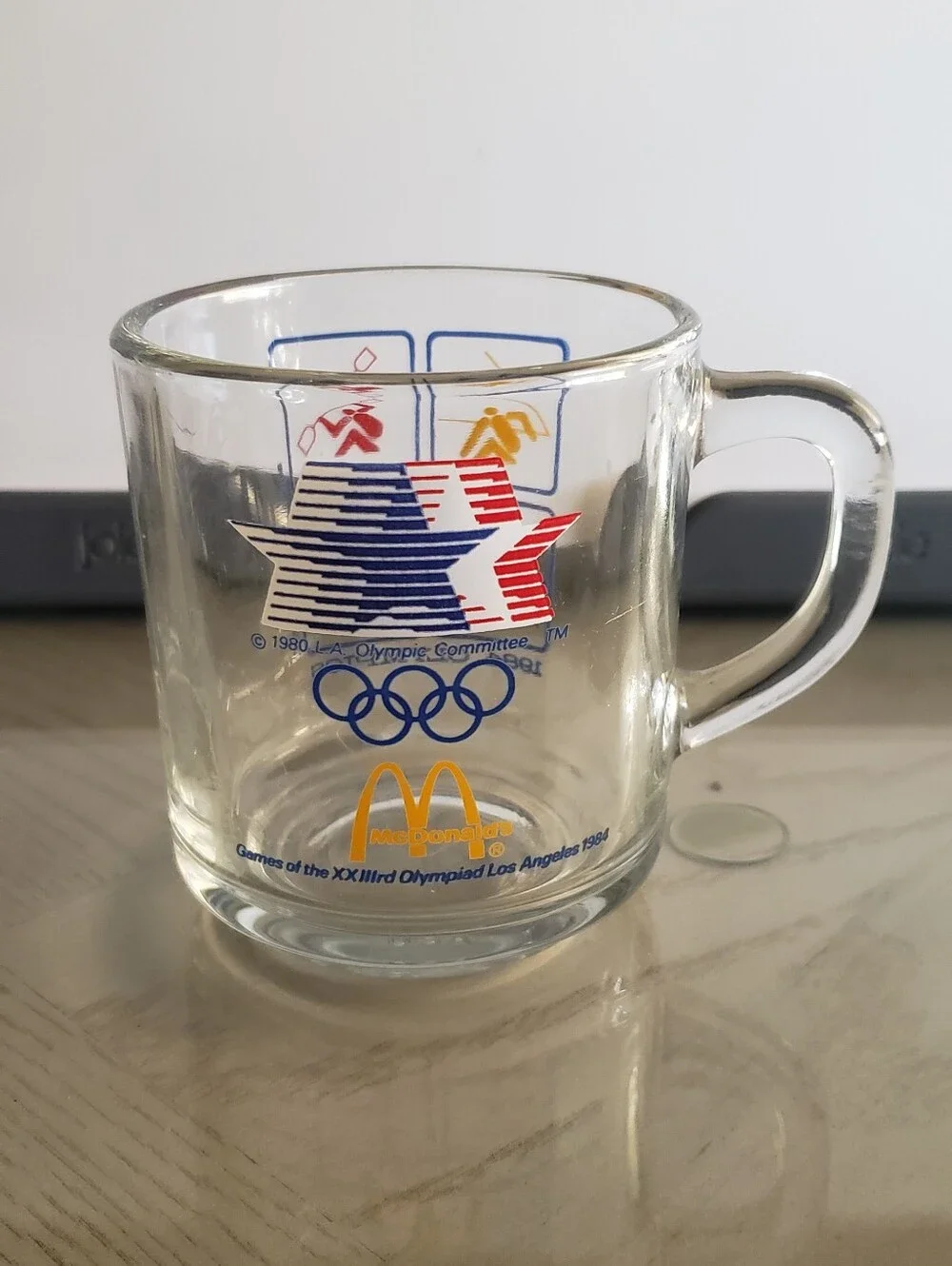 🆕️ McDonald's 1984 Olympics Glass Coffee Cup